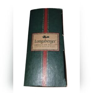 Longaberger American Holly Winter Pewter Napkin Rings With Box 2001